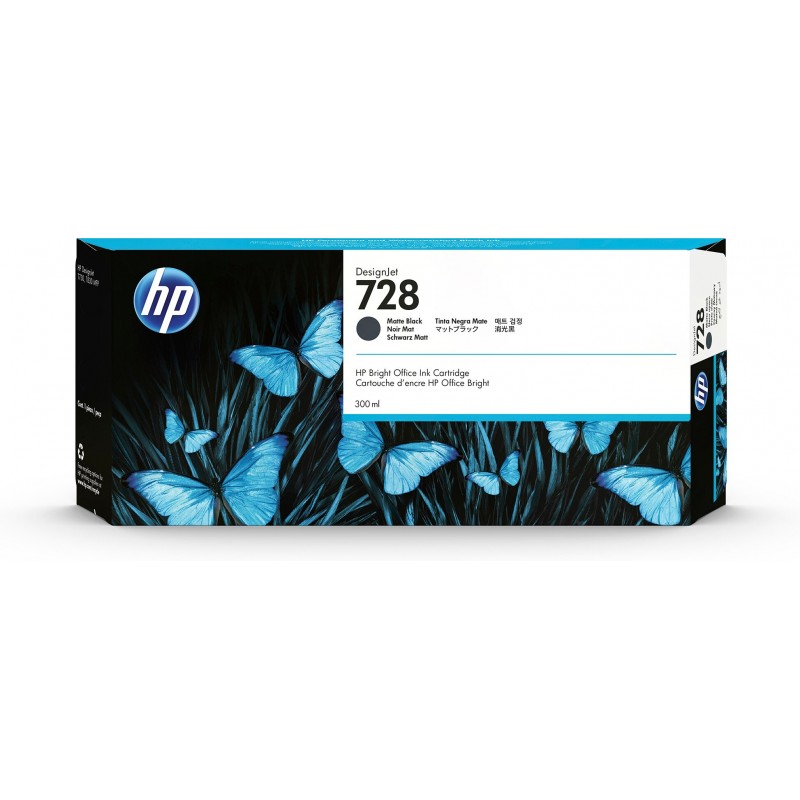 HP 728 cartouche d'encre DesignJet noire mate 300 ml