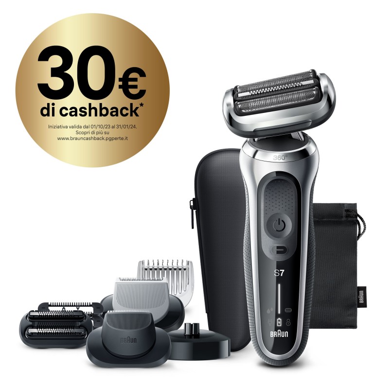 Braun Series 7 71-S4862cs Rasoio Elettrico Uomo Con Accessori Rifinitore Di Precisione, Rifinitore Effetto Barba Incolta E