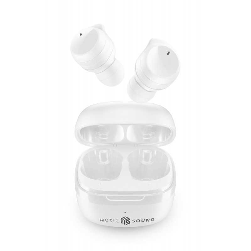 Music Sound Flow Auricolare Wireless In-ear Musica e Chiamate Bluetooth Bianco