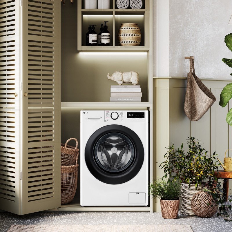 LG F2R3S08NSWB Lavatrice 8kg AI DD, Classe A-10%, 1200 giri, Vapore, AI Wash