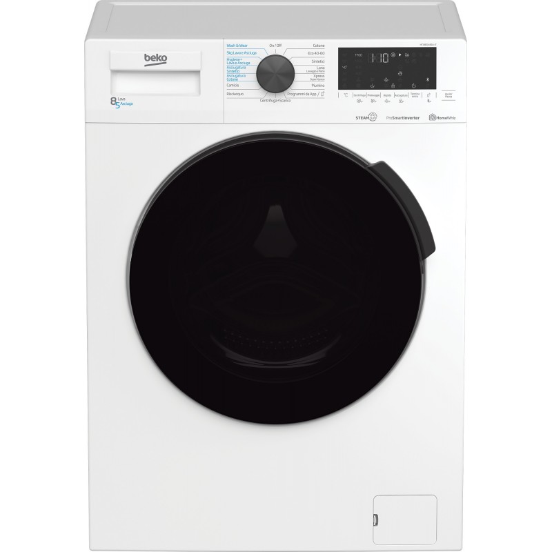 Beko HTX851436A-IT machine à laver avec sèche linge Pose libre Charge avant Blanc D