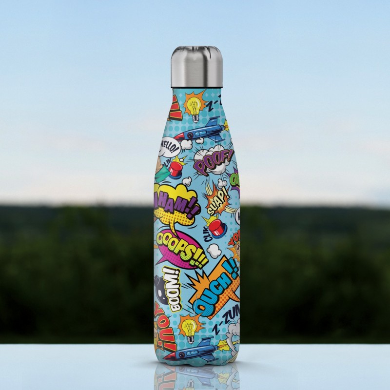 The Steel Bottle Comic Daily usage 500 ml Stainless steel Multicolour