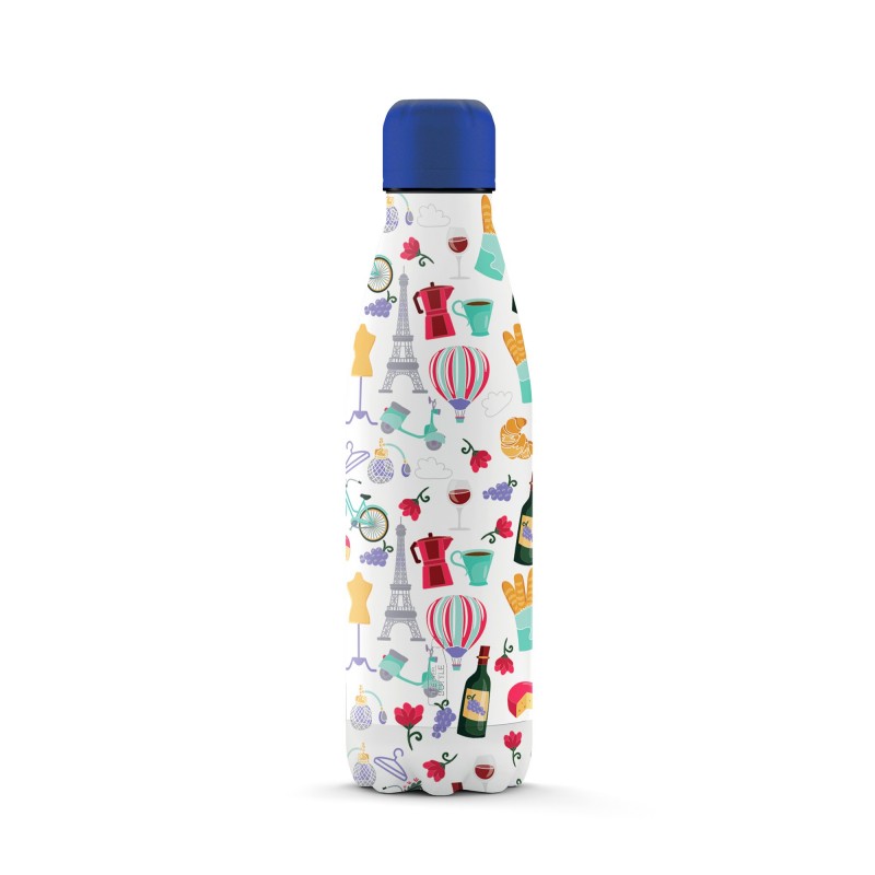 The Steel Bottle City Series No58 PARIS Utilisation quotidienne 500 ml Acier inoxydable Multicolore