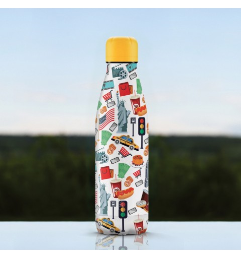 The Steel Bottle City Series No60 NEW YORK Utilisation quotidienne 500 ml Acier inoxydable Multicolore