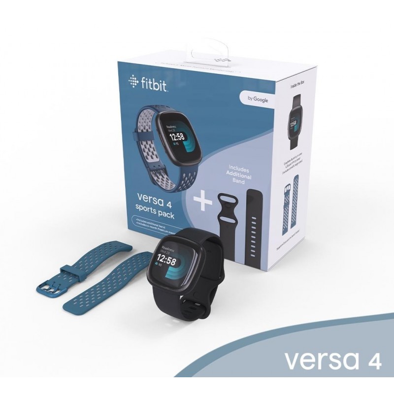 Fitbit Versa 4 AMOLED Digital Pantalla táctil Grafito GPS (satélite)