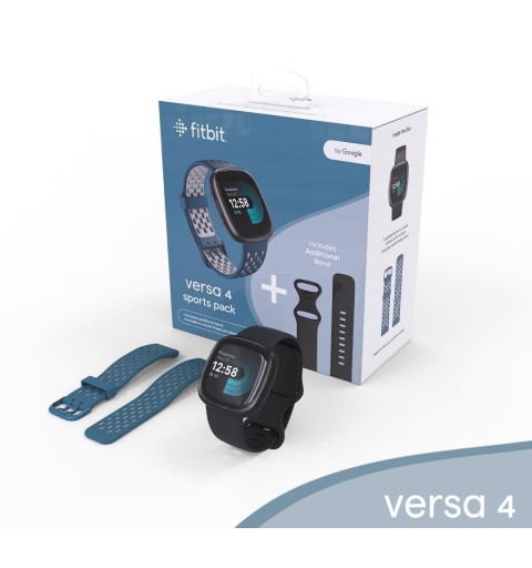 Fitbit Versa 4 AMOLED Digital Touchscreen Graphite GPS (satellite)