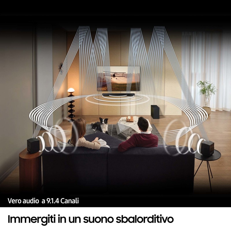 Samsung Soundbar HW-Q930C ZF Serie Q, 17 speaker, Wireless Dolby Atmos, Audio a 9.1.4 canali, Q-Simphony, Compatibile con Alexa