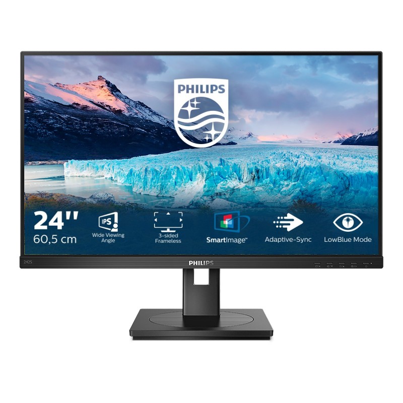 Philips S Line 242S1AE 00 LED display 60,5 cm (23.8") 1920 x 1080 Pixel Full HD Nero