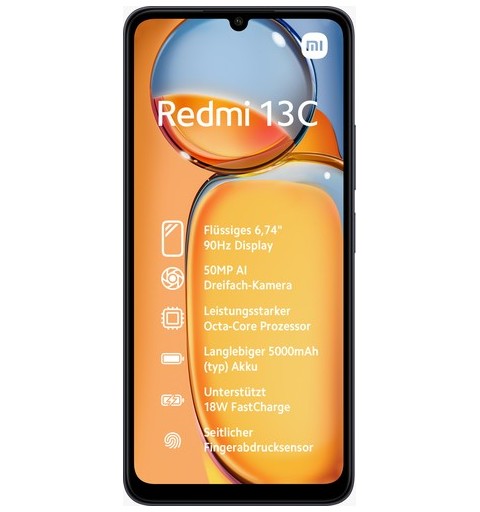 Xiaomi Redmi 13C 17,1 cm (6.74") Double SIM Android 13 4G USB Type-C 6 Go 128 Go 5000 mAh Noir