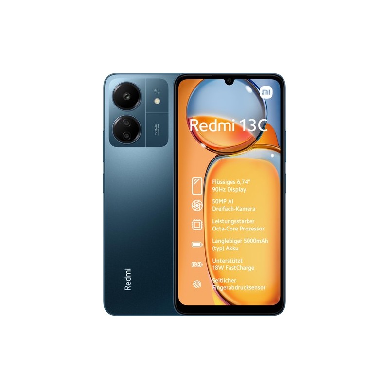 Xiaomi Redmi 13C 17,1 cm (6.74") Double SIM 4G USB Type-C 8 Go 256 Go 5000 mAh Bleu, Marine