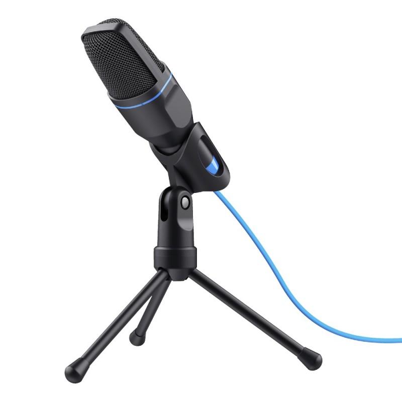 Trust Mico Noir, Bleu Microphone de PC