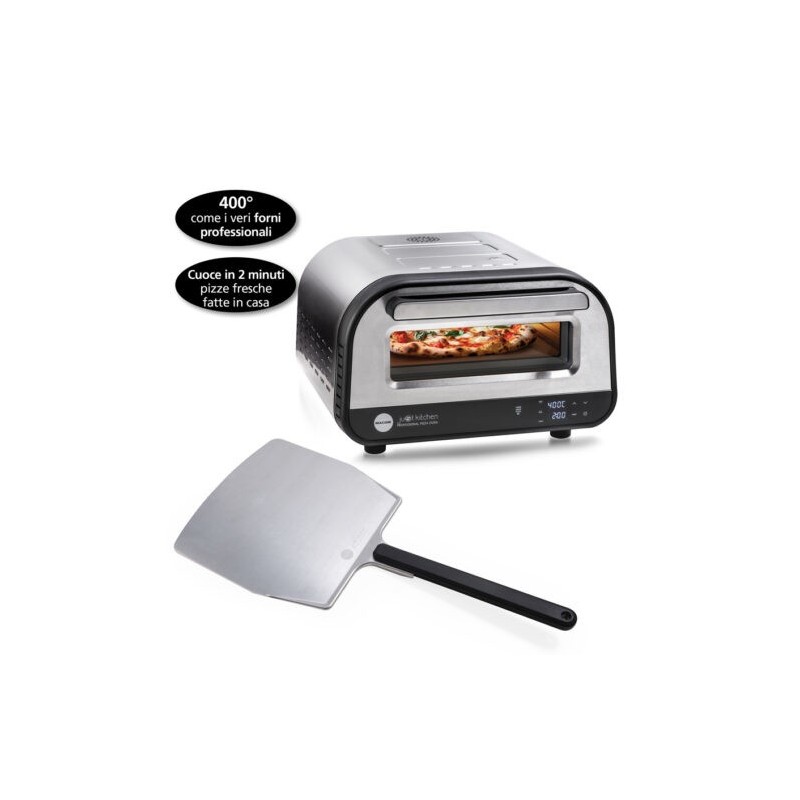 Macom 884 Pizzamacher Ofen 1 Pizza Pizzen 1700 W Schwarz, Edelstahl