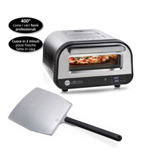 Macom 884 Pizzamacher Ofen 1 Pizza Pizzen 1700 W Schwarz, Edelstahl