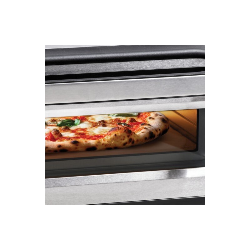Macom 884 Pizzamacher Ofen 1 Pizza Pizzen 1700 W Schwarz, Edelstahl