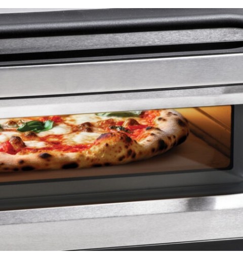 Macom 884 Pizzamacher Ofen 1 Pizza Pizzen 1700 W Schwarz, Edelstahl