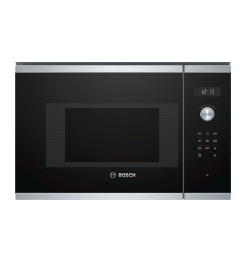 Bosch Serie 6 BFL524MS0 micro-onde Intégré Micro-onde simple 20 L 800 W Noir, Acier inoxydable