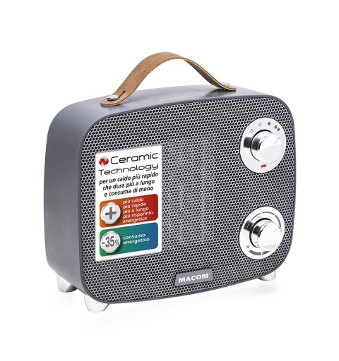 Macom Enjoy & Relax MINIMAX Intérieure Gris 1500 W Chauffage de ventilateur électrique