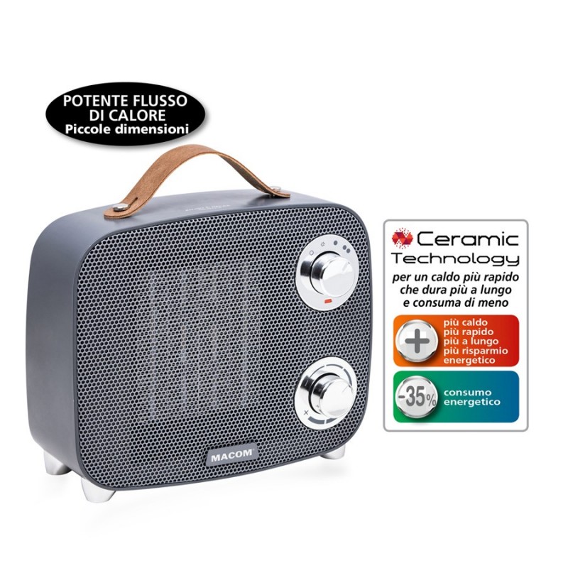 Macom Enjoy & Relax MINIMAX Indoor Grey 1500 W Fan electric space heater