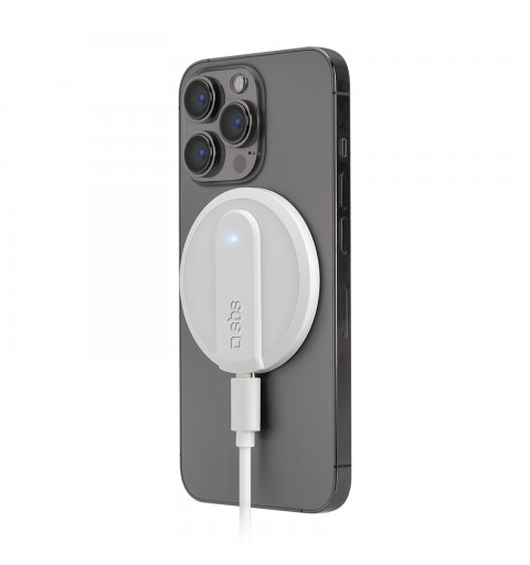 SBS TECHGMAGW chargeur d'appareils mobiles Smartphone Blanc USB Recharge sans fil Charge rapide Intérieure