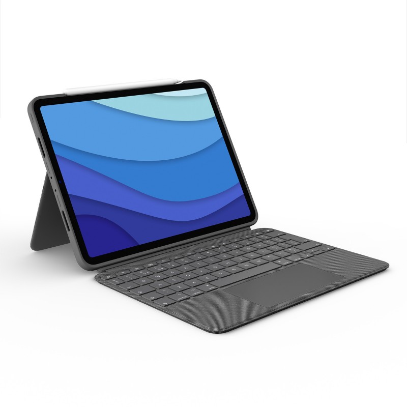 Logitech Combo Touch Custodia con Tastiera per iPad Pro 11 pollici (1a, 2a, 3a gen - 2018, 2020, 2021) - Tastiera