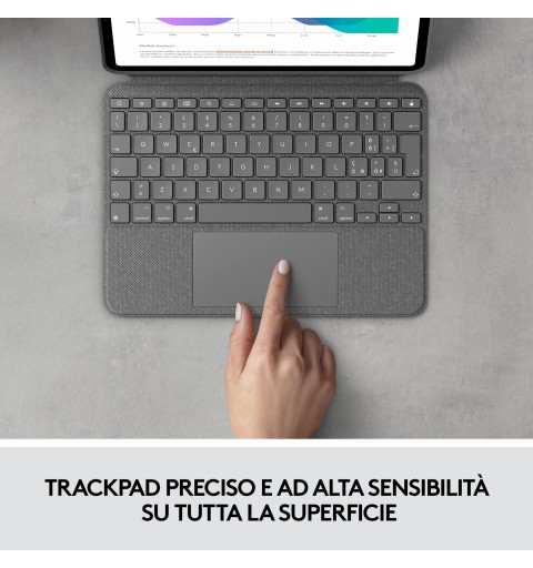 Logitech Combo Touch Custodia con Tastiera per iPad Pro 11 pollici (1a, 2a, 3a gen - 2018, 2020, 2021) - Tastiera