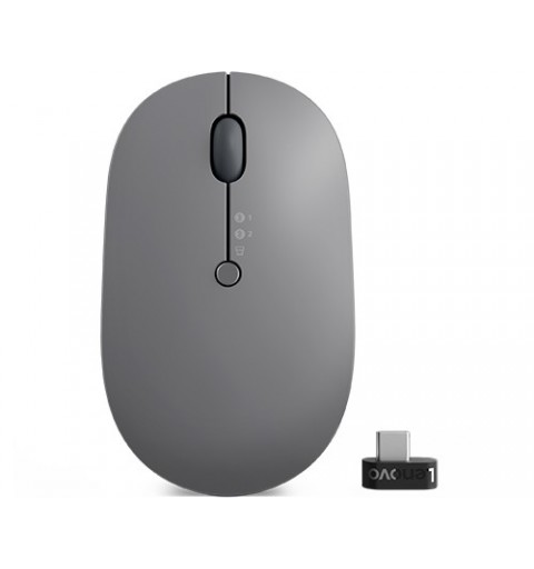 Lenovo Go Multi-Device mouse Ambidestro RF senza fili + Bluetooth Ottico 2400 DPI