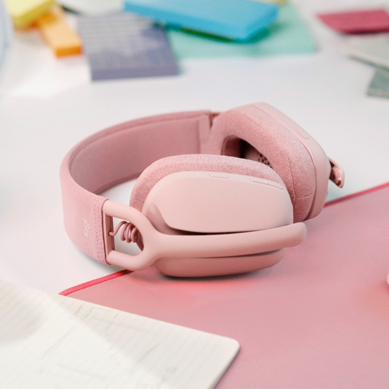 Logitech Zone Vibe 100 Kopfhörer Kabellos Kopfband Anrufe Musik Bluetooth Pink