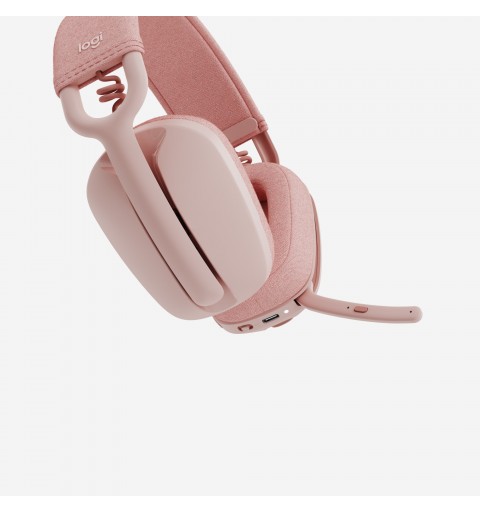 Logitech Zone Vibe 100 Kopfhörer Kabellos Kopfband Anrufe Musik Bluetooth Pink