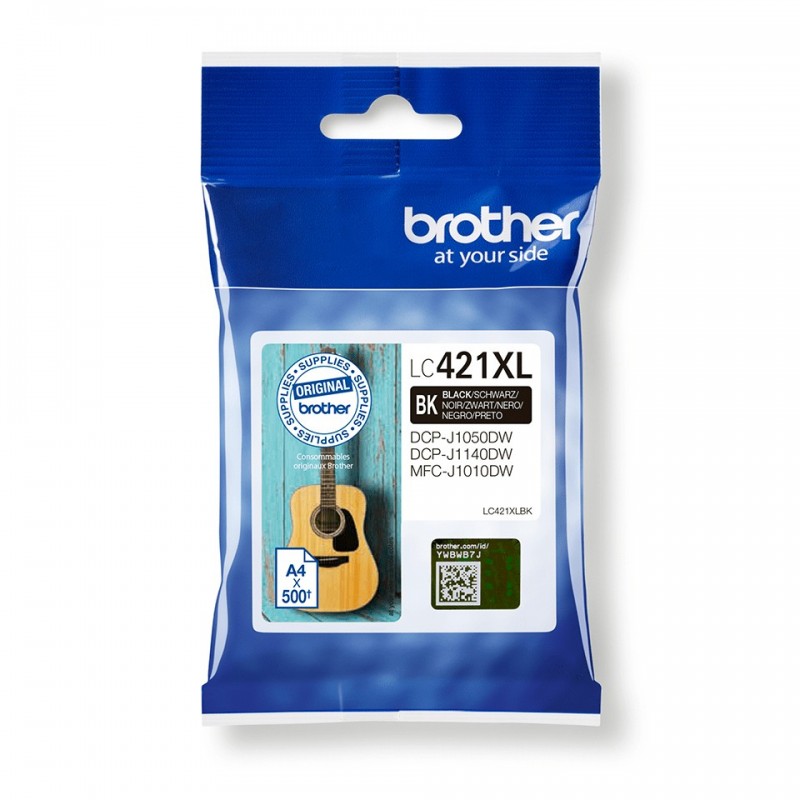 Brother LC-421XLBK cartucho de tinta 1 pieza(s) Original Alto rendimiento (XL) Negro