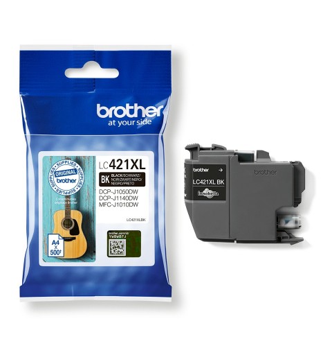 Brother LC-421XLBK cartucho de tinta 1 pieza(s) Original Alto rendimiento (XL) Negro