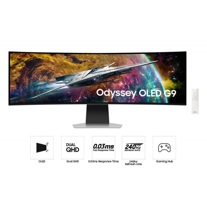 Samsung LS49CG950SUXEN écran plat de PC 124,5 cm (49") 5120 x 1440 pixels OLED Argent