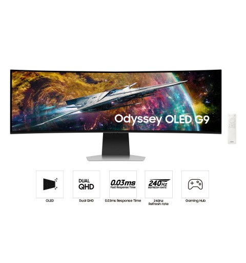 Samsung LS49CG950SUXEN écran plat de PC 124,5 cm (49") 5120 x 1440 pixels OLED Argent