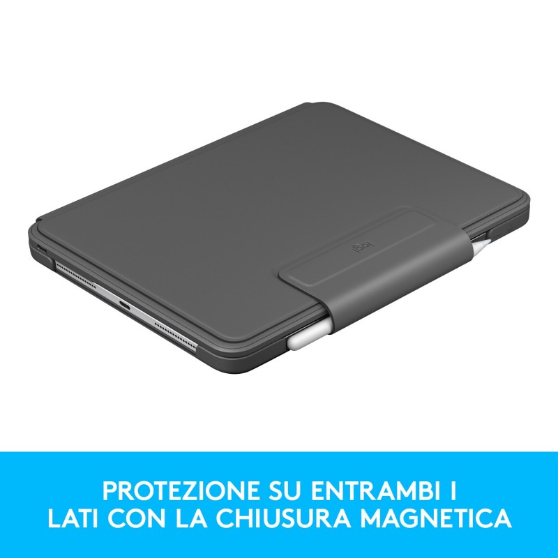 Logitech SLIM FOLIO PRO, custodia Bluetooth con tastiera retroilluminata per iPad Pro da 12,9 pollici (3a e 4a generazione)