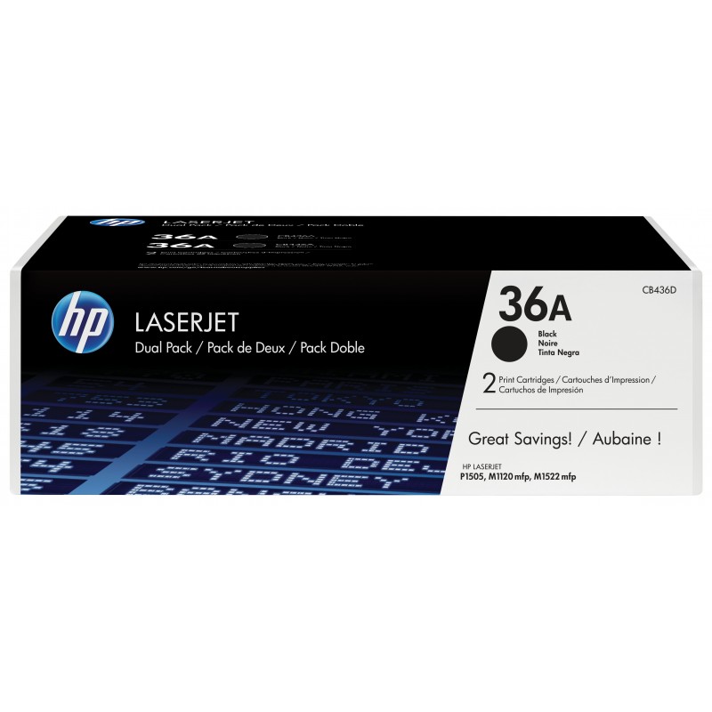 HP 36A pack de 2 toners LaserJet noir authentiques