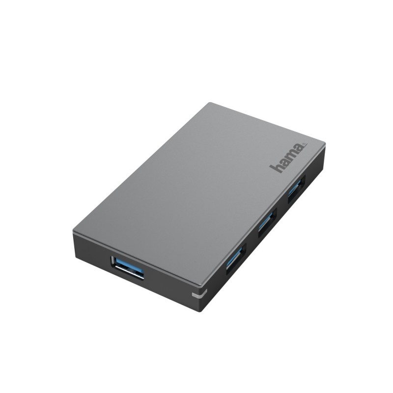 Hama 00200115 interface hub USB 3.2 Gen 1 (3.1 Gen 1) Type-A 5000 Mbit s Anthracite, Grey