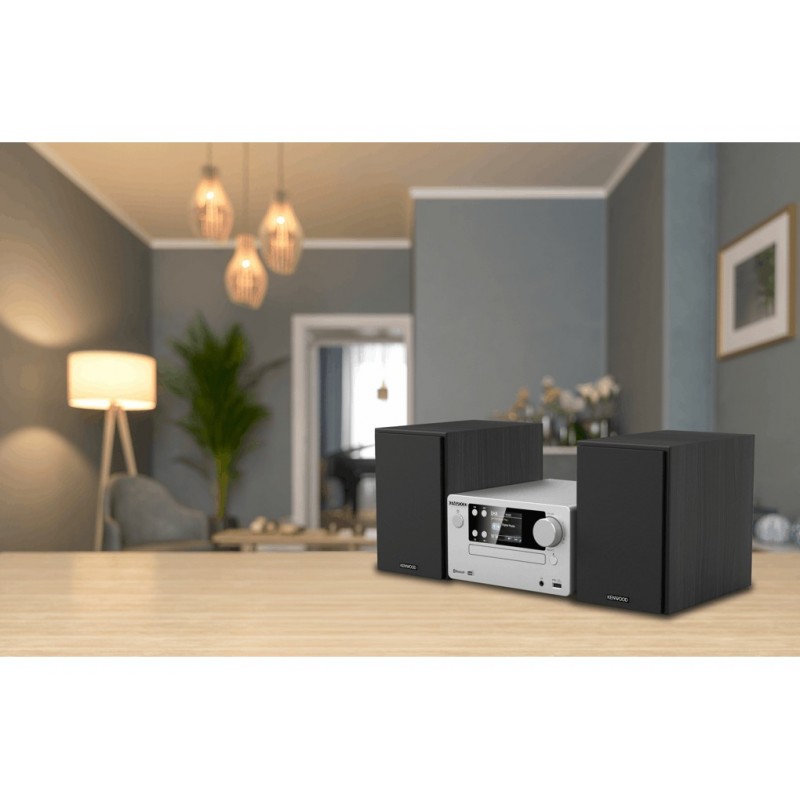 Kenwood Electronics M-725DAB-S set audio da casa Microsistema audio per la casa 50 W Nero, Argento