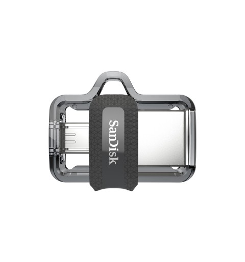 SanDisk Ultra Dual m3.0 unità flash USB 64 GB USB Type-A Micro-USB 3.2 Gen 1 (3.1 Gen 1) Nero, Argento, Trasparente
