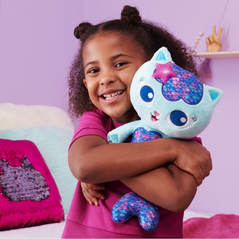 Gabby's Dollhouse , 14-inch Interactive Talking MerCat Plush Kids Toys with Lights, Music and Phrases Stuffed Animals for Girls