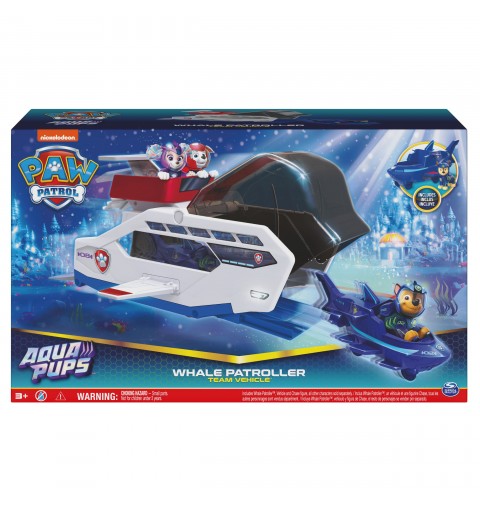 PAW Patrol PAT' PATROUILLE AQUA PUPS - WHALE PATROLLER - Vehicule Pat Patrouille Thème Mer Et Aventures Sous-Marines - Pat