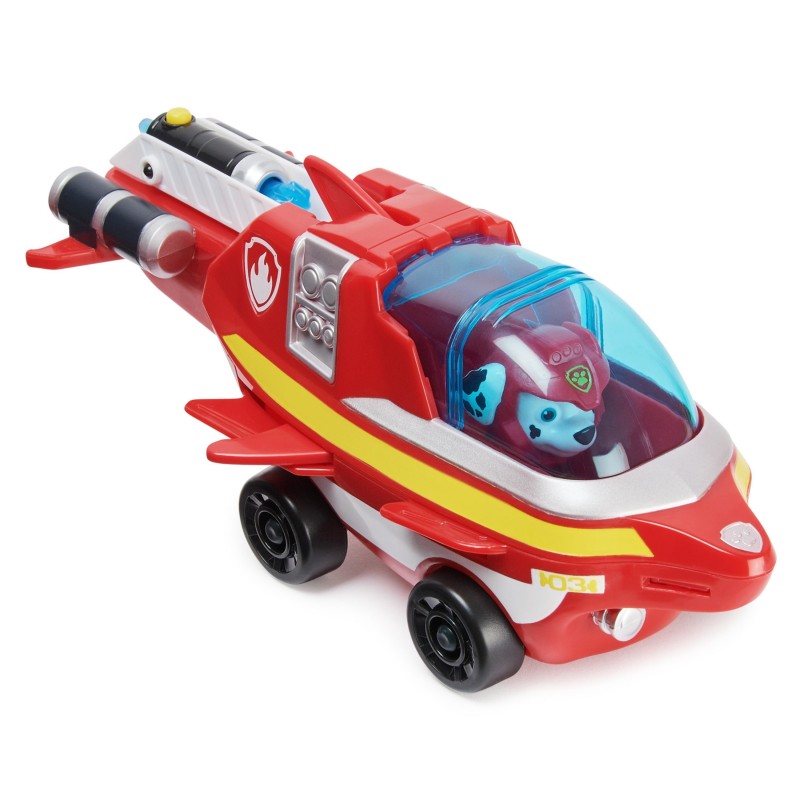 PAW Patrol , Veicolo Trasformabile Aqua Pups di Marshall per Avventure Marine, Personaggio di Marshall incluso, Giochi per