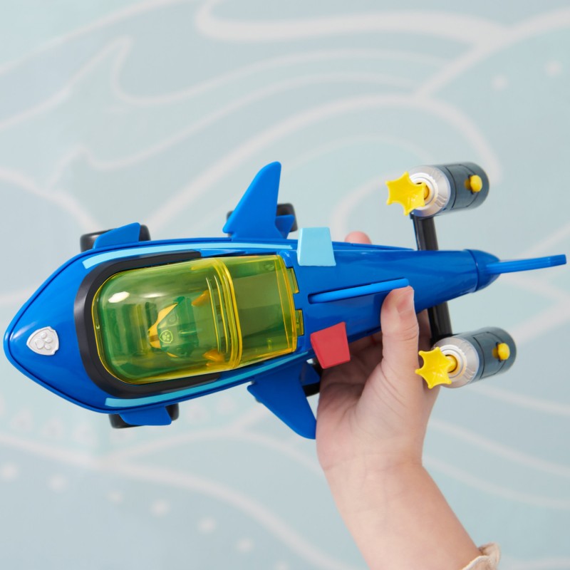 PAW Patrol PAT' PATROUILLE AQUA PUPS - Voiture + Figurine Chase - Voiture Pat Patrouille Chase - Figurine à Collectionner -