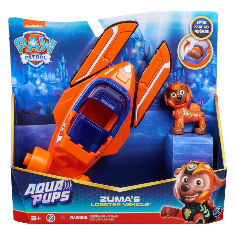 PAW Patrol Aqua Pups Zuma Transforming Lobster Vehicle with Collectible Action Figure, Kids Toys for Ages 3 and up
