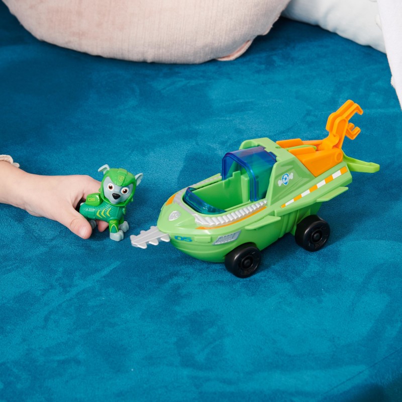 PAW Patrol Chase Split-Second – Veicolo Trasformabile 2-in-1 Con Chase E Skye – Giocattolo 3+ Anni