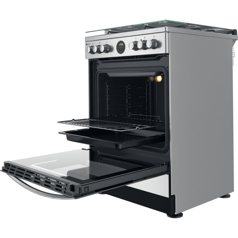 Indesit IS67G8CHX E Cocina independiente Eléctrico Encimera de gas Acero inoxidable A