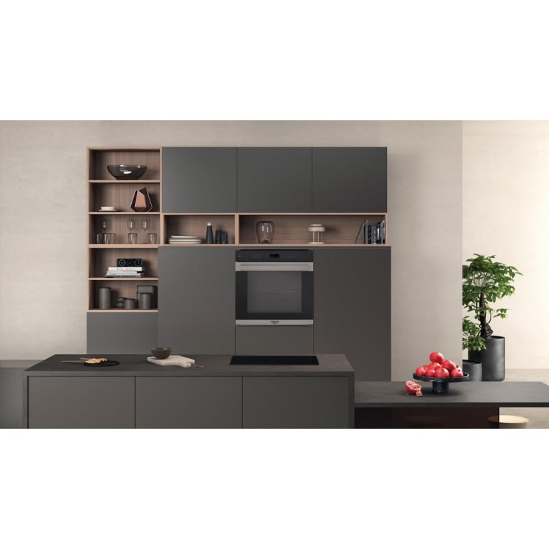 Hotpoint FI7 S8C1 SH IX HA 73 L A+ Noir, Acier satin