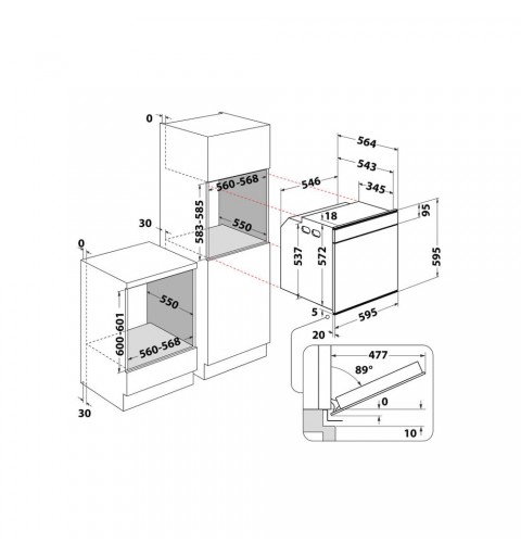 Hotpoint FI7 S8C1 SH IX HA 73 L A+ Nero, Acciaio satinato