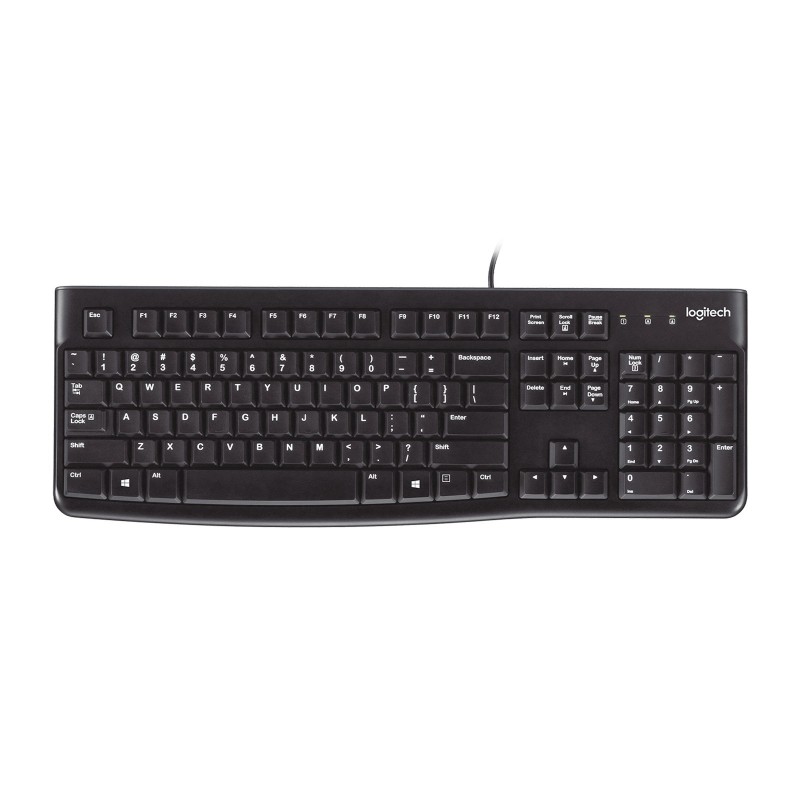 Logitech K120 Corded Keyboard Tastatur USB QWERTY Spanisch Schwarz