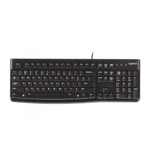 Logitech K120 Corded Keyboard Tastatur USB QWERTY Spanisch Schwarz