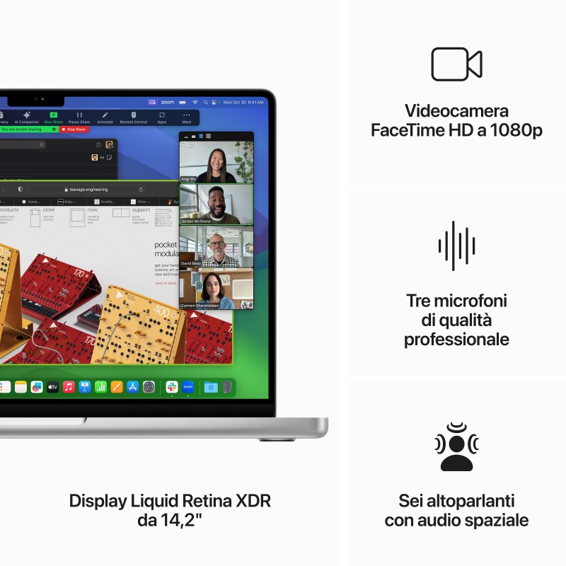 Apple MacBook Pro 14-inch M3 Pro chip with 11‑core CPU and 14‑core GPU, 512GB SSD - Silver