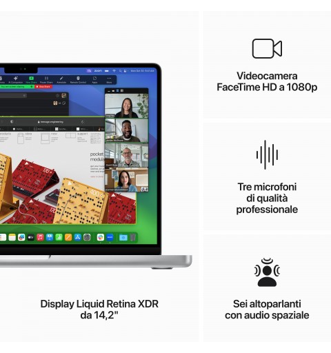 Apple MacBook Pro Portátil 36,1 cm (14.2") Apple M M3 Pro 18 GB 512 GB SSD Wi-Fi 6E (802.11ax) macOS Sonoma Plata